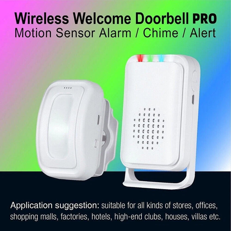 Wireless Motion Sensor Alarm Door Chime 1 x Detector & 1 x Receiver