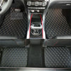 4Pcs Universal Waterproof PU Leather Car Floor Mats Black & Beige