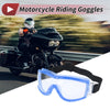 Motorcycle Clear Lens Blue Frame PC PU Sunglasses Goggles