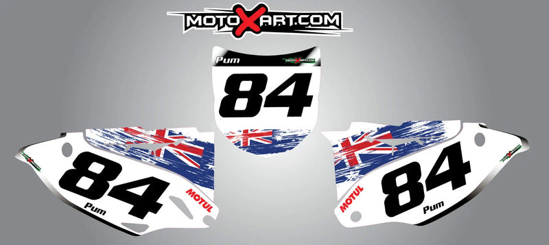 Kawasaki KXF 250 AUSSIE PRIDE Custom Number Plate Stickers (2013-2015)