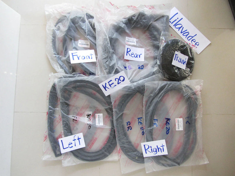 Toyota Corolla KE20 (1970-1979) - 7 pcs Weatherstrip Rubber Seal Set