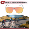 1 Set Motorcycle Riding Goggles Red Lens White Silver Tone Frame PC UV400