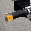 Pair 18mm Motorcycle Hand Grips Handlebar End Plug Aluminum Alloy Gold Tone