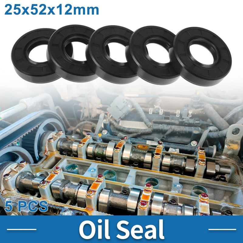 Automotive Oil Seal 25x52x12mm 5 Pcs Seal Ring Shaft Seal Nitrile Rubber