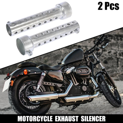 Motorcycle 2 x 35mm Exhaust Silencer Muffler Pipe
