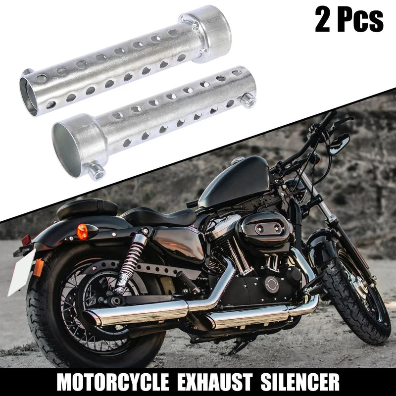 Motorcycle 2 x 35mm Exhaust Silencer Muffler Pipe