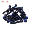 Motorcycle 20 x Colorful M6 x 35 Titanium Alloy Hexagon Bolts Clips Screws