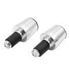 Motorcycle 2 x Handlebar End Cap Silver Tone Aluminium