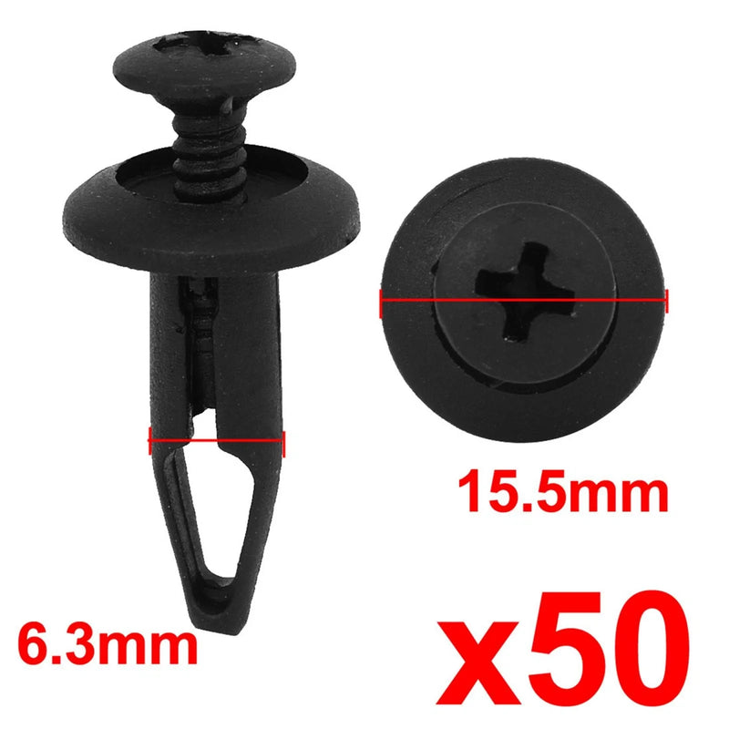 Ford Bumper 50 x Plastic Push-in Rivet Retainer Clips