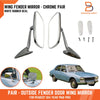 Peugeot 504 Chrome Fender Door Wing Side Mirrors (1968-1983)