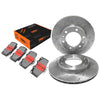 Hilux 2 x Drilled Slotted Front Disc Brake Rotors + Pads (1989–1999)