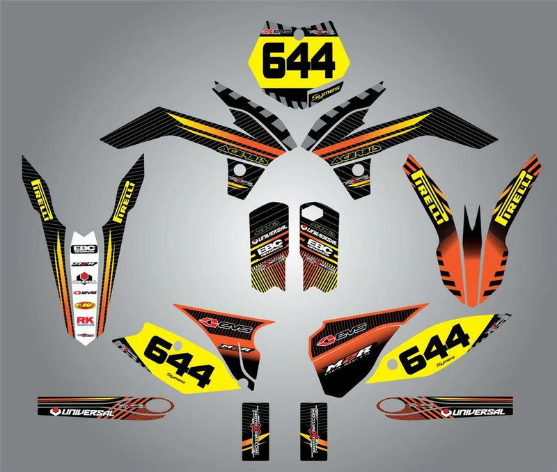 KTM 125 SX Custom Graphics Factory Style Full Sticker Kit (2013)