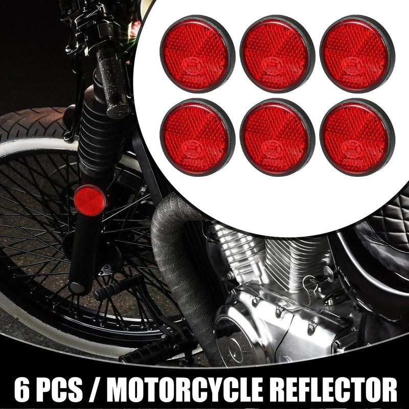 Motorcycle Reflector Round 6pcs 1.73x0.31