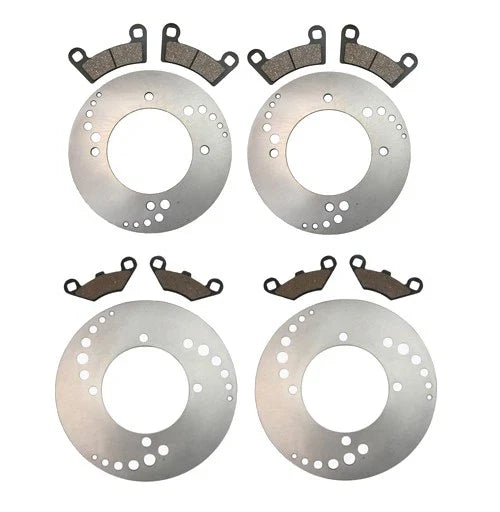 Polaris RZR 800 S 2 x Front Rear Brake Rotors Semi-Metallic Pads (2009–2014)