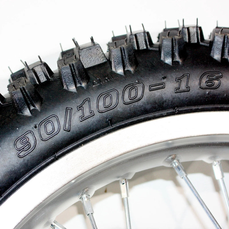 PIT Trail Dirt Bike 16" Alloy Rear Wheel Rim & Knobby Tire (90-100)