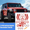 Jeep Wrangler JK (2011-2018) Red 21pcs Interior Trim Kit