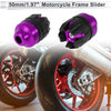 14mm Aluminum Alloy Plastic Motorcycle Slider Frame 2 Pcs Purple