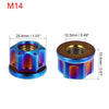 Motorcycle Blue 6pcs Titanium Alloy M14 Flange Bolt Nut 1.5mm Pitch