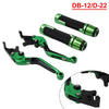 Ducati Monster Green Extendable Brake Clutch Levers Grip Set (2001-2006)