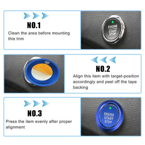 Ford F-150 (2016-2021) Blue Engine Start Stop Button Cover Kit