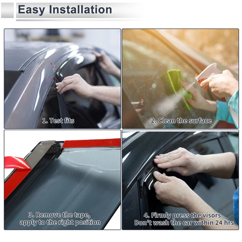 Nissan Altima (2013-2018) Black Side Vent Visor Window Deflectors 1 x Set