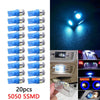 Instrument Panel Gauge Cluster Lights 20 x Ice Blue T10 194 LED Bulbs