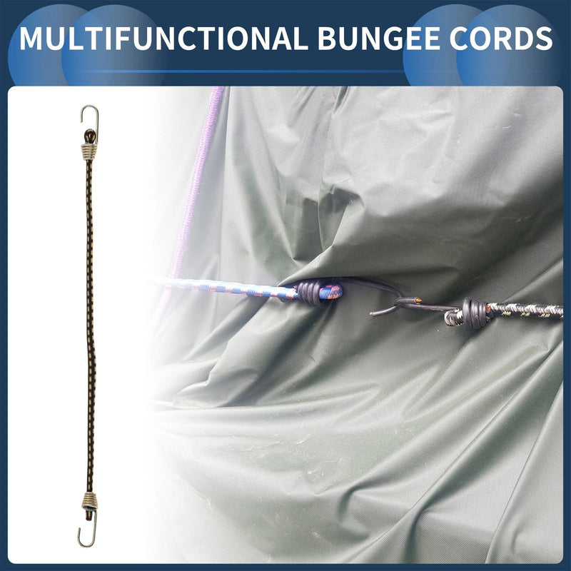 Travel 10 x Black Adjustable Mini Rope Luggage Bungee Cords 25cm
