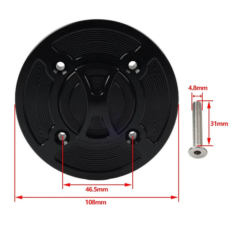 APRILIA RSV1000 04-08, Tuono V4R 11-17, RSV4 R Black Fuel Gas Tank Cap Cover