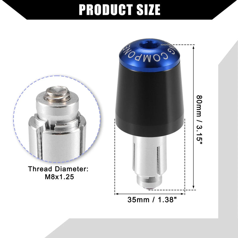 Honda Motorcycle - Black Blue 2 x 7/8" Handlebar End Plugs