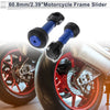 0.87"-1.1" Aluminum Alloy Plastic Motorcycle Slider Frame Blue 2 x Set