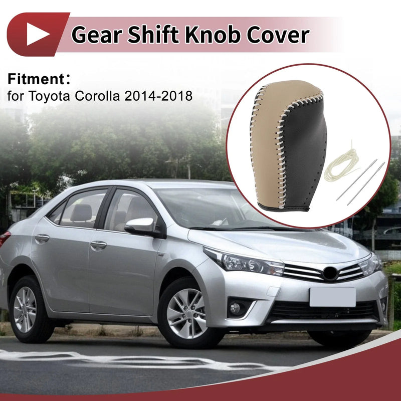 Toyota Corolla Beige Faux Leather Gear Shift Knob Cover (2014-2018)