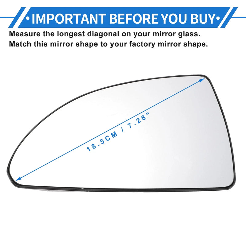 Chevy Impala Heated Left Driver Side Mirror Glass Replacement (2006-2013)