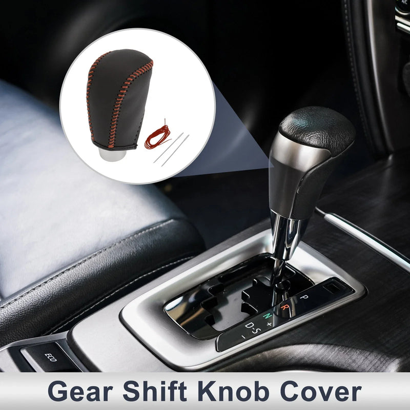Toyota Corolla Black Brown Faux Leather Gear Shift Knob Cover (2009-2013)