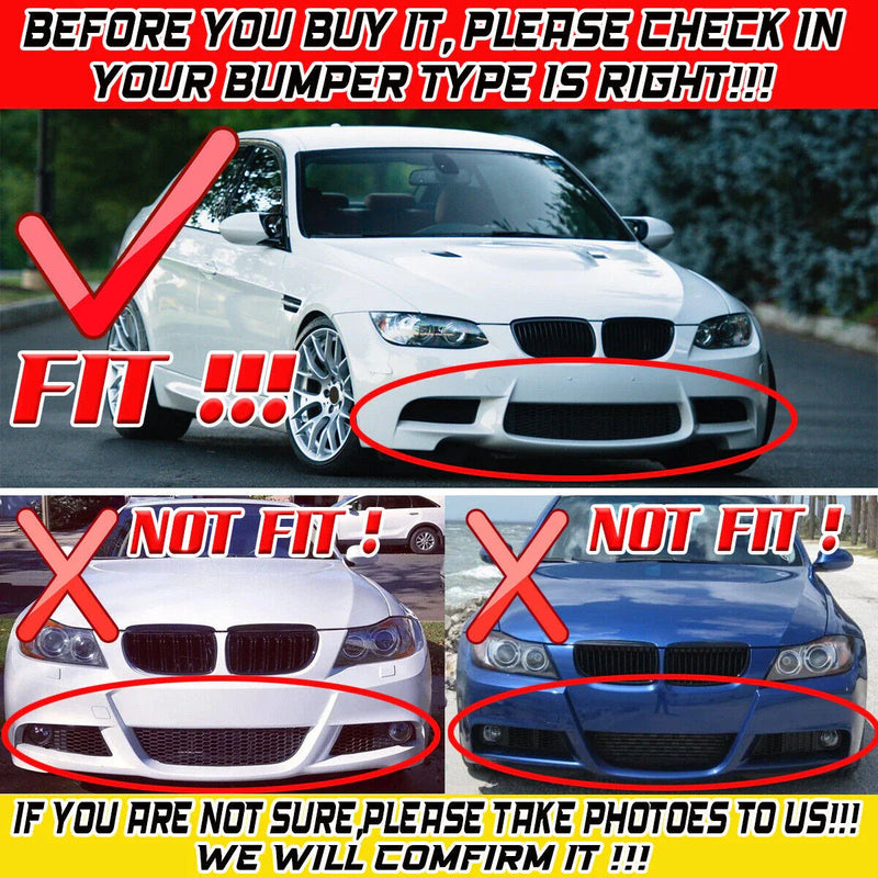 BMW E90 E92 M3 Front Bumper Spoiler Lip Glossy Black (2008-2013)