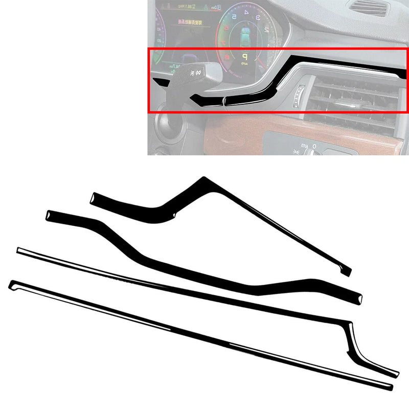 Audi A4 A5 S4 RS4 4 Pcs Piano Black Dashboard Trim Cover (2016-2023)