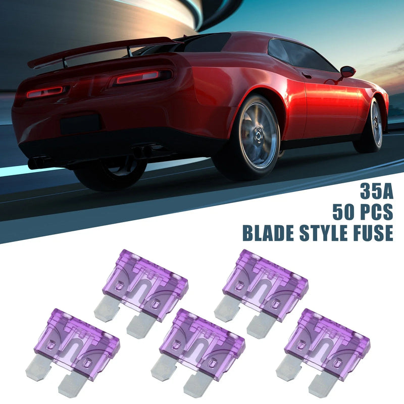 Car Boat Truck SUV Motorcycle Purple Blade Style Fuses 50pcs 35A Mini Size