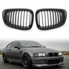 BMW 3 Series E46 Coupe / Cabrio Matte Black Single Slat Front Bumper Grille (2000-2006)
