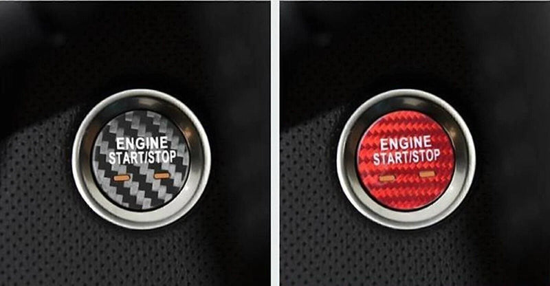 Cadillac XTS 1 x Red Carbon Fiber Engine Start Stop Button Trim (2013-2019)