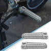Motorcycle Pair 8mm Aluminum Aolly Motorcycle Footrest Footpeg Silver Tone