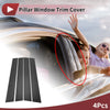 Honda City (2003-2008) Black Carbon Fiber 4 Pcs Car Door Pillar Window Trim