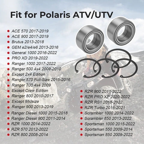 Polaris Ranger XP 1000 2 x Front Heavy Duty Wheel Bearings Kit (2017–2022)