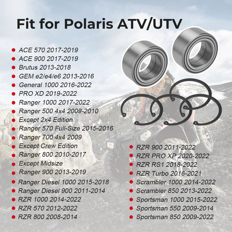Polaris Ranger XP 1000 2 x Front Heavy Duty Wheel Bearings Kit (2017–2022)