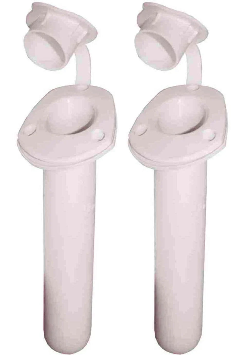 Boat Rod Holders & Cap Recessed White Fishing Boat Marine x2 Units 30°