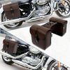 Motorcycle Pair Saddlebag Side Tool Bags Quick Release Buckles Brown