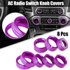 Chevy Silverado & GMC Sierra 8 x Purple AC Switch Knob Covers (2014-2018)