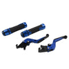 Kawasaki ZX10R / RR Blue Extendable Brake Clutch Levers Grips Set (2004-2023)