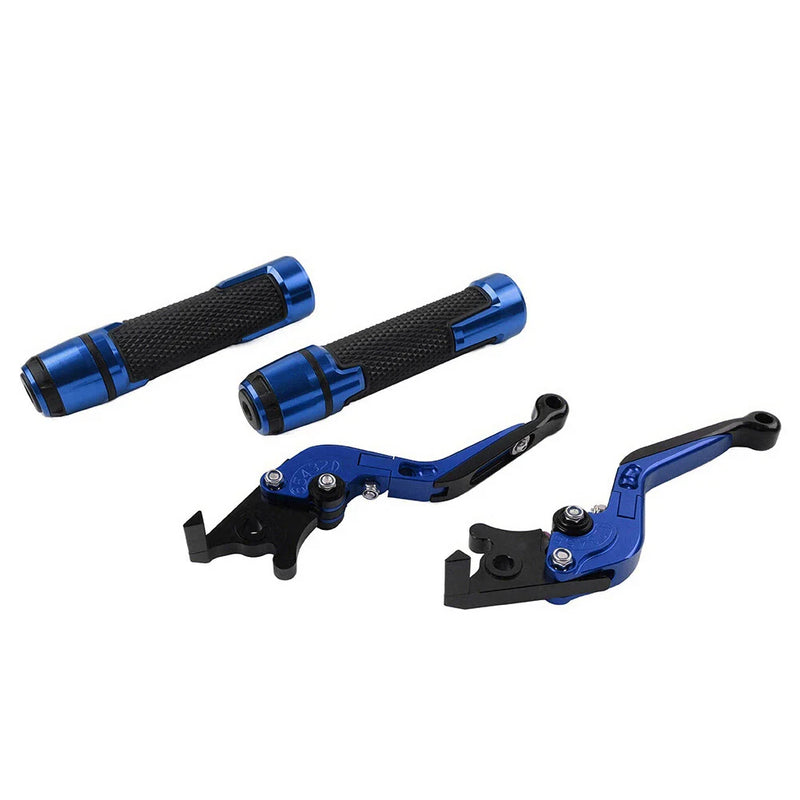Kawasaki ZX10R / RR Blue Extendable Brake Clutch Levers Grips Set (2004-2023)