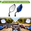 M10 Rear View Mirrors Leaf Shape Blue Iron Plastic 1 Set