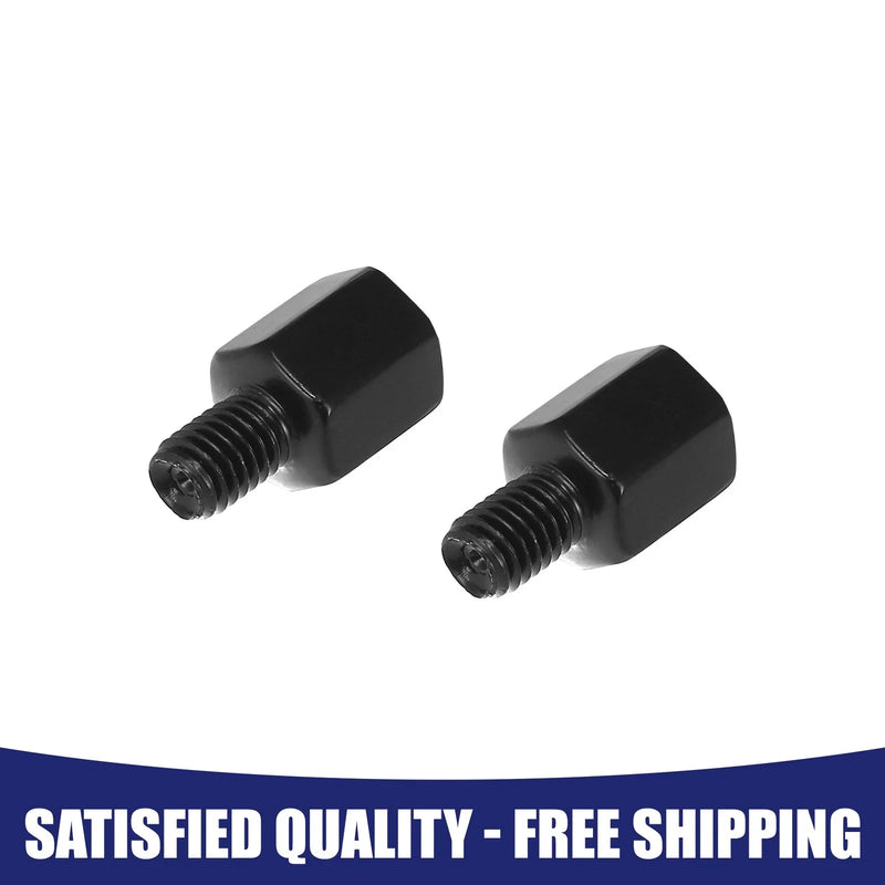 Black Motorcycle Rearview Mirrors Adapter Bolt Screw 2 x