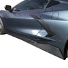 Corvette C8 Side Skirts 5VM Style Extensions Rocker Panels Carbon Look (2020+)